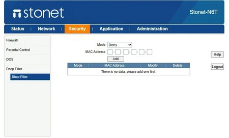 Lista blanca o negra router