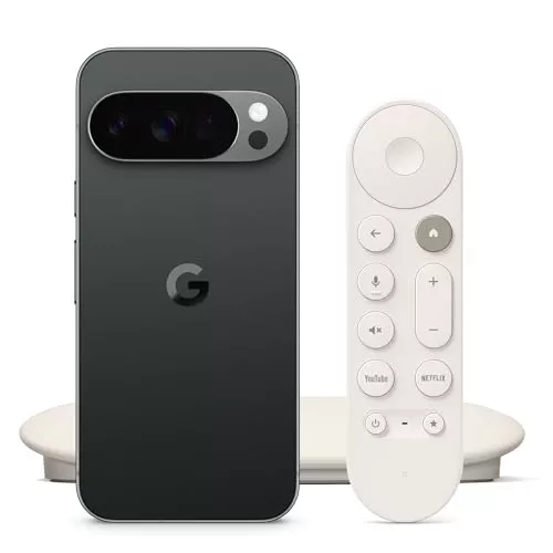 Google Pixel 10 Pro - Smartphone Android Libre con Gemini, batería de más de 24 Horas - Obsidiana, 128GB TV Streamer 4K - Streaming rápido de Entretenimiento en 4K con HDR - Porcelana