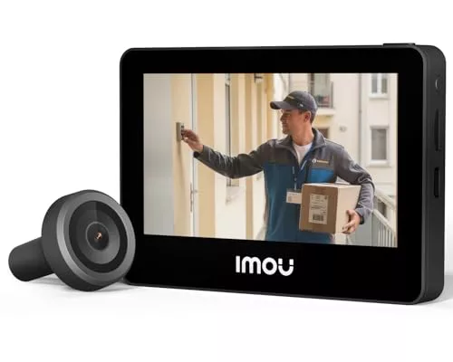 Imou Mirilla Digital de Puerta con Modo AOV (Siempre en Vídeo) – Cámara 5MP Ultra HD, Pantalla a Color de 4.3", WiFi 2,4/5GHz, Detección de Personas, 4800mAh Batería Recargable, Máscara de Privacidad