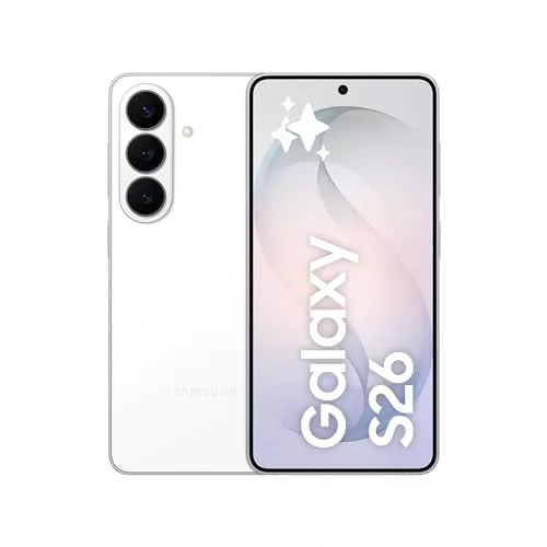 Samsung Galaxy S26, 256GB, Teléfono Móvil con Galaxy AI, Cámara 50MP, 12GB RAM, Batería 4300mAh, Garantía del Fabricante 3 Años + 1 Año Extra, Color Blanco (Versión Española)