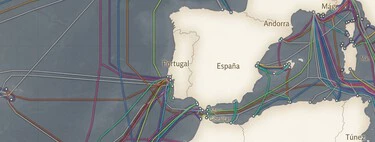 En el mapa de los cables submarinos que dan internet a España hay dos claros protagonistas