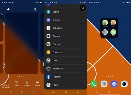 Contactos favoritos en pantalla de inicio