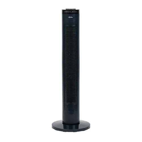 Jata JVVT3044 - Ventilador de Torre Silencioso con Mando a Distancia, 81 cm, 45 W, Temporizador 7,5 h, Oscilación, 3 Velocidades, 3 Modos de Aire, Ventilador para Dormitorio, Salón y Oficina
