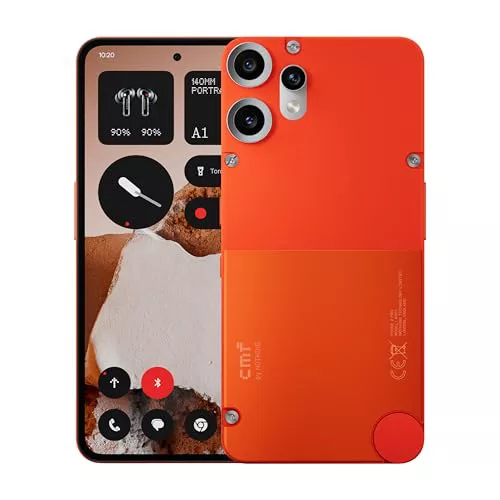 CMF Phone 2 Pro 128GB – Smartphone 5G Libre con cámara de 50 MP y Zoom 20x, Pantalla AMOLED FHD+ de 6,77" 120 Hz, Gran Batería de 5000 mAh de Larga duración y Nothing OS 3.2 – Naranja
