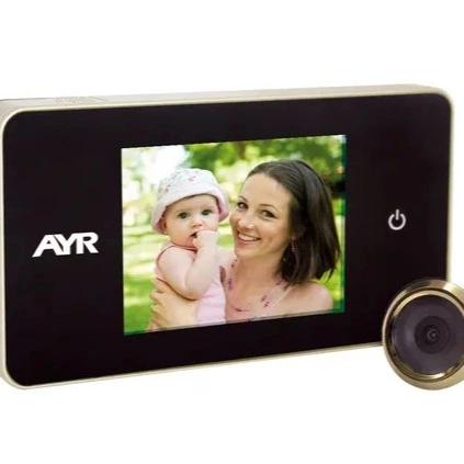 Mirilla digital AYR MOD 756 con pantalla 2.6" latonado
