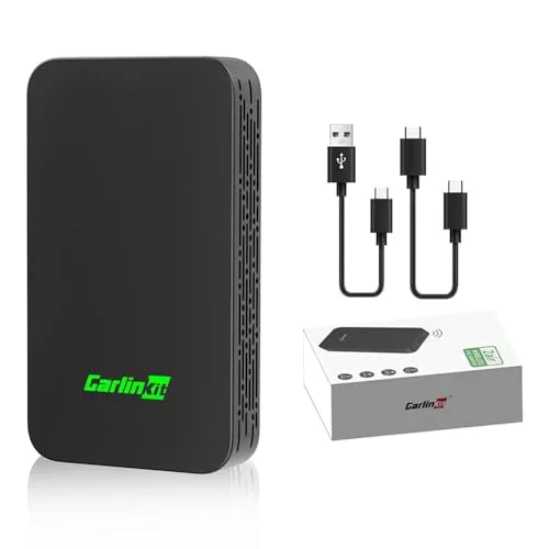 Carlinkit 5.0 CarPlay inalambrico y Android Auto inalambrico,2026 Upgrade CarPlay Android Auto Wireless Adaptador,For para Coches equipados con CarPlay y Androidauto(año de fabricación: 2016 a 2026)