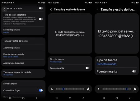 Tamaño de letra y zoom de pantalla